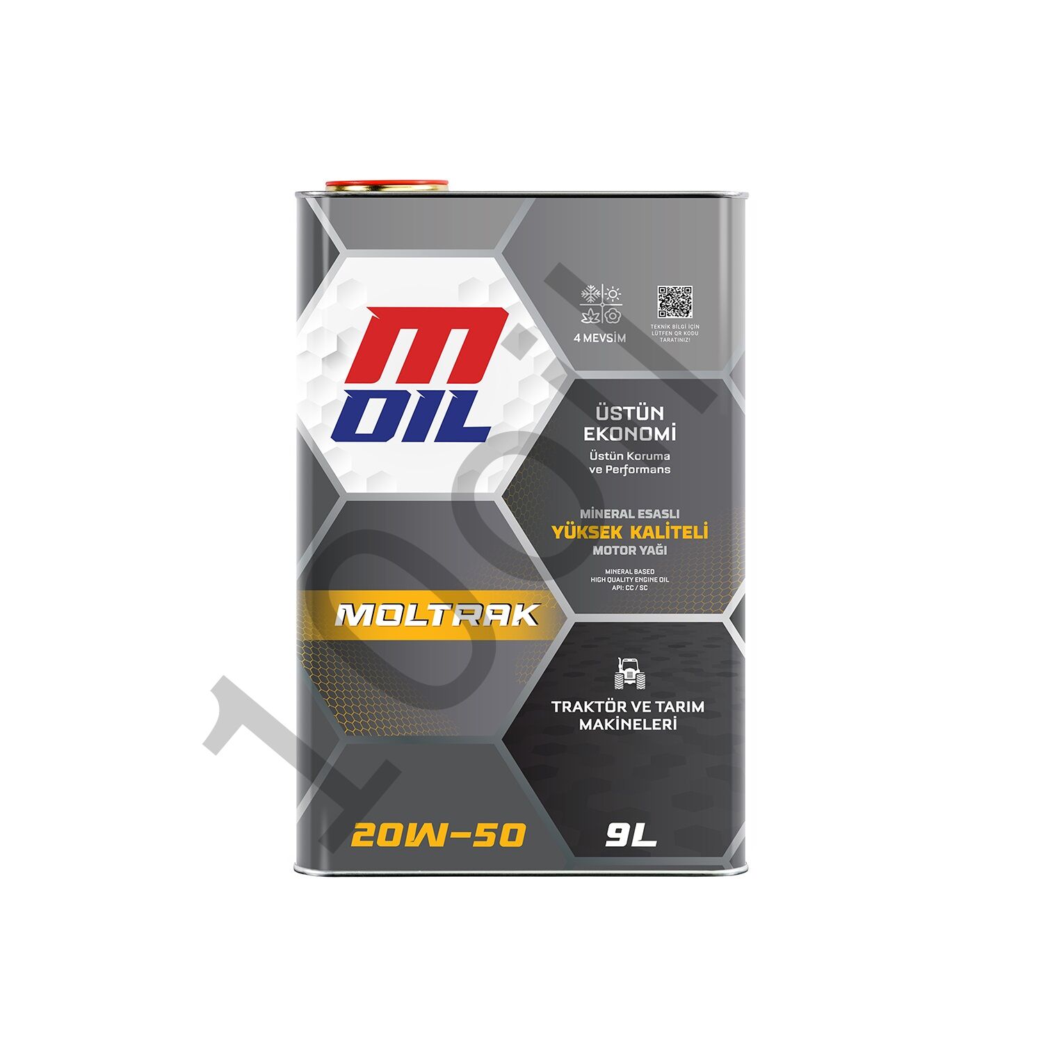 MOil Moltrak 20W-50 Traktör Motor Yağı - 9 Litre